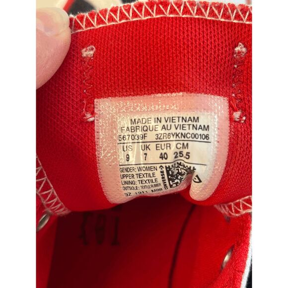 Women's Converse All Star Low Top Sneakers, Blue/White Canvas Lace-Up, Size 9 - Picture 4 of 8